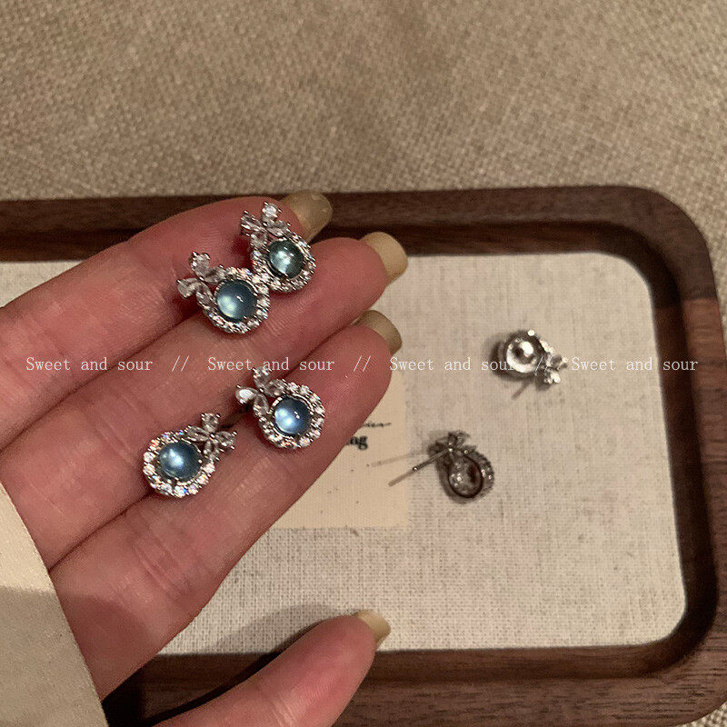 Maple【在逃公主】天然海蓝宝925纯银耳钉日常简约甜美耳环养耳洞,淘宝优惠券,粉丝福利购,淘宝优惠卷