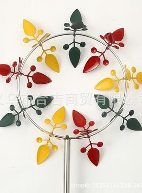 新款彩色风车户外金属铁艺工艺品创意花园风车摆饰风力旋转器