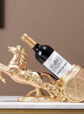 马到成功轻奢高档葡萄红酒架子客厅酒柜装饰品摆件高端大气上档次