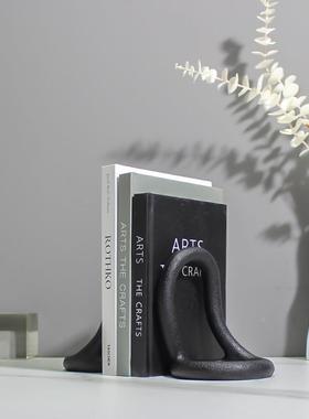 现代简约创意环形树脂书档书靠样板房售楼处书房书桌装饰品摆设