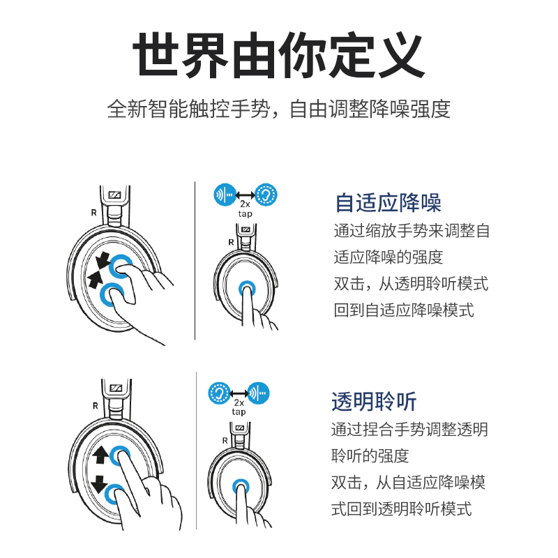 森海塞尔MOMENTUM 4天猫特别款牛仔蓝头戴式蓝牙耳机-图2