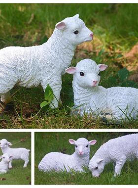 货源绵羊摆件餐厅店铺装饰品动物模型山羊小羊藏羊树脂工艺品