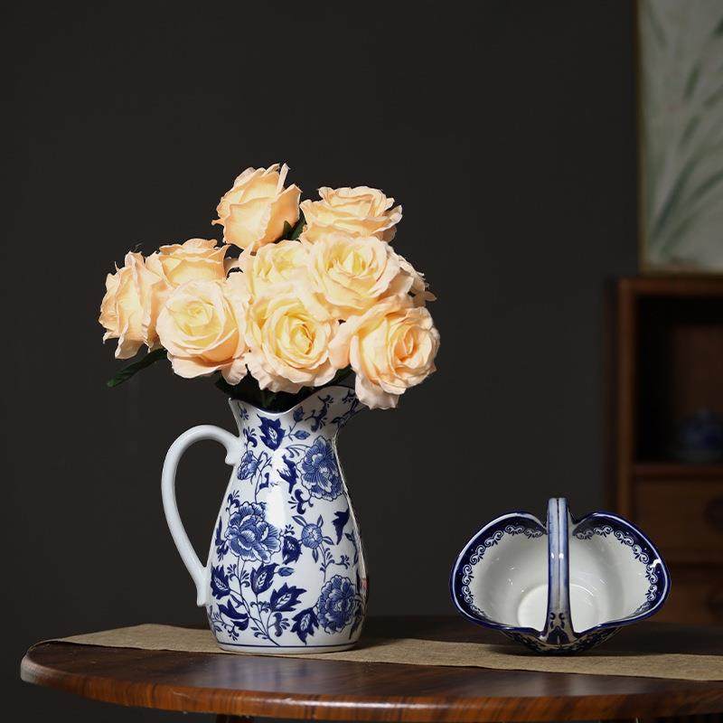 陶瓷器创意花瓶摆件中式家居青花瓷摆件客厅电视柜装摆件装饰品瓶,淘宝优惠券,粉丝福利购,淘宝优惠卷