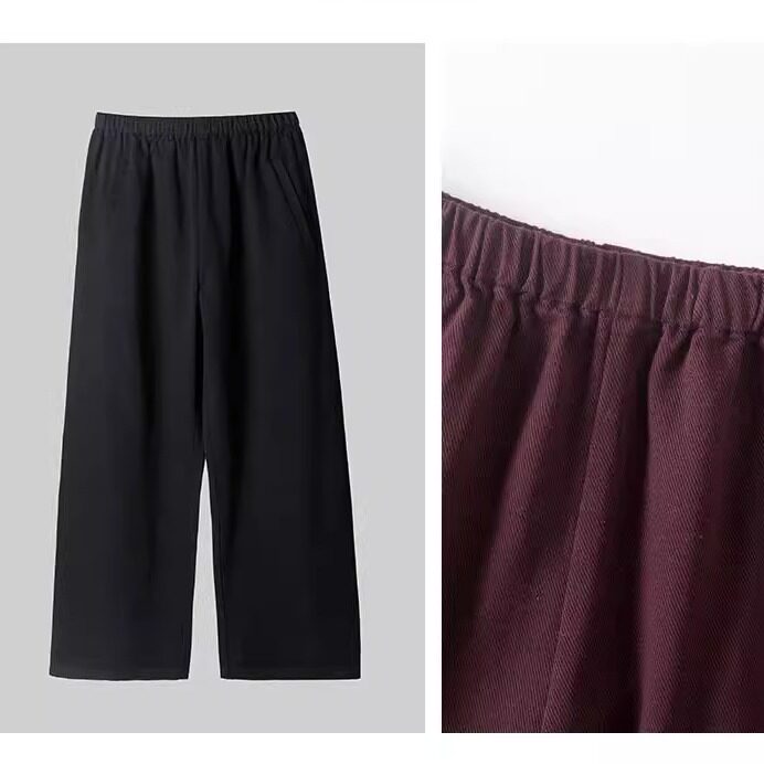 2026年时尚简约百搭贝壳春季新款斜纹水洗微镰刀裤轻奢休闲裤FL22