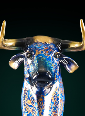 牛势冲天创意牛头摆件