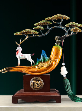 迎客松摆件高端新中式装饰摆件