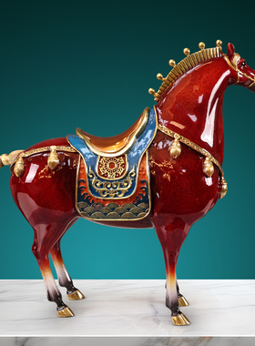 唐将军马摆件全铜马到成功