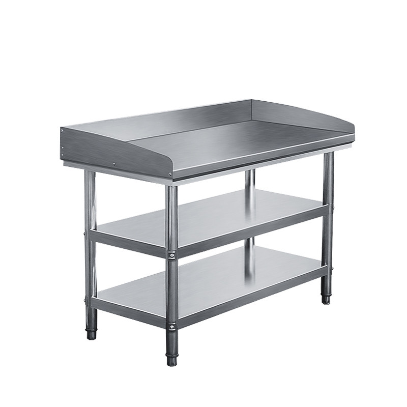饭店后厨加厚长方形不锈钢工作台带挡板厨房专用围边操作台切菜桌,淘宝优惠券,粉丝福利购,淘宝优惠卷