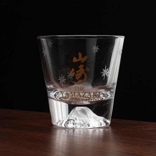 山崎富士山杯中古日式威士忌酒杯雪山水晶玻璃杯洋酒杯啤酒杯杯子 - 图2