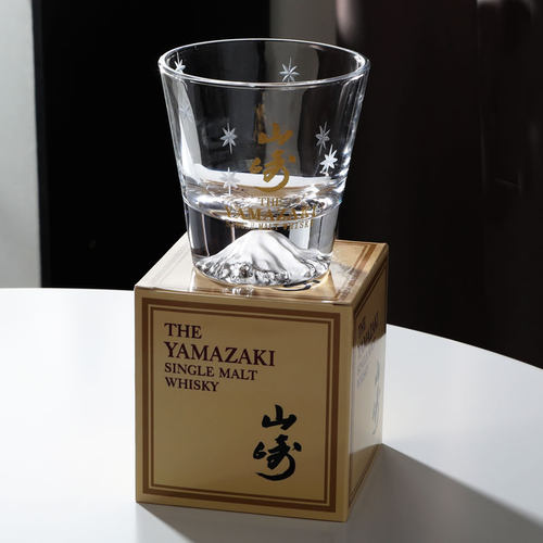 山崎富士山杯中古日式威士忌酒杯雪山水晶玻璃杯洋酒杯啤酒杯杯子 - 图3