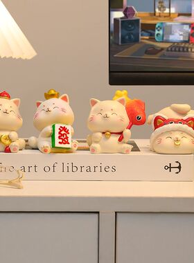 猫小摆件车载办公室好物电脑桌面工位装饰品系小礼物摆设凌之