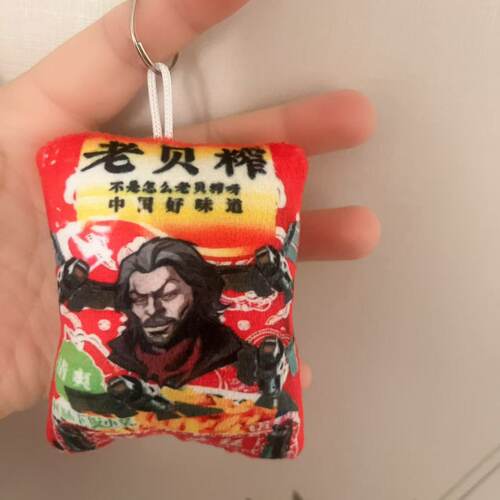 同人周边我的假牙小杰老黑牧羊人按压发声玩偶钥匙扣书包挂件挂坠 - 图2
