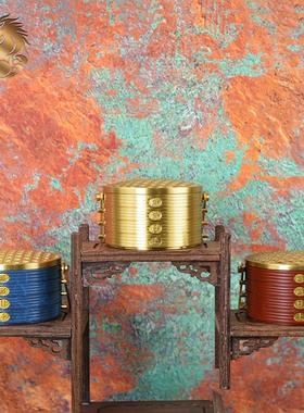 宏达黄铜创意烤色蒸屉蒸蒸日上熏香炉中式家居铜炉摆件