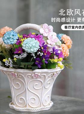 创意欧式花篮花园装饰摆件树脂雕塑花盆户外庭院园艺阳台家居摆设