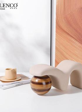 北欧ins风抽象艺术M形球创意摆件样板房客厅餐边柜新奇特家居饰品