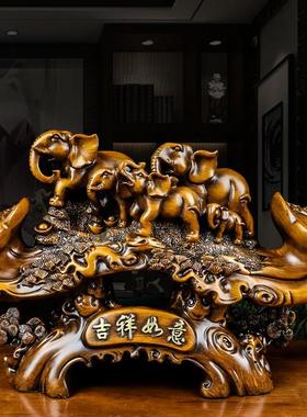 中式大象如意摆件吉祥如意办公室客厅酒柜家居装饰品摆件乔迁礼品