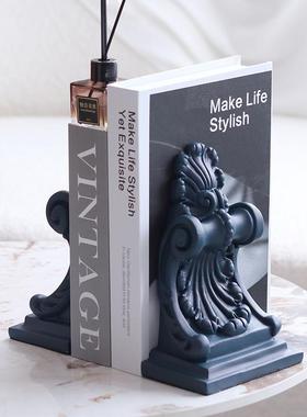 欧式希腊柱书挡法式艺术雕花抽象书桌摆件样板房办公室售楼处饰品