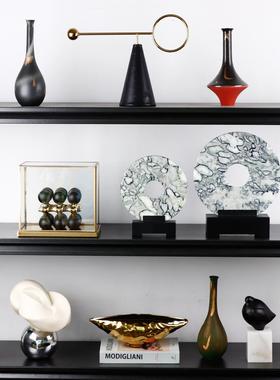 高级感轻奢样板间书柜现代装饰品摆件办公室客厅电视柜软装艺术品