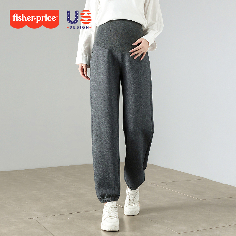 Fisher-Price maternity pants 2025 spring and autumn new outer wear autumn and winter sports pants large size casual sweatpants