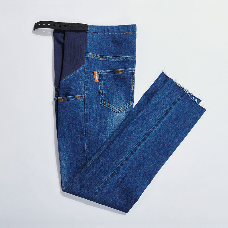 费雪加绒孕妇子春秋季款外穿牛仔裤 fisherprice爱鹿孕妇直筒裤