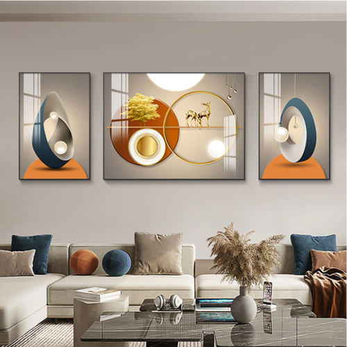 高级感轻奢客厅装饰画抽象大气沙发背景墙三联画现代简约时尚挂画 - 图1