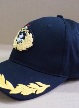 黑色金属丝刺绣棒球帽
