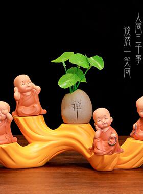 中式禅意小和尚摆件创意小沙弥