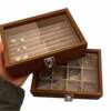 Wooden glass lid jewelry box ring earring storage box jewelry packaging box jewelry organization box
