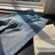 ສິບສາມ Porridge Sky Blue Coconut Ice 1oo Cotton Hot Diamond Heavy Industry Loose Casual Wide Leg Straight Pants Mid-Rise Jeans for Women