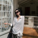 ສິບສາມ Porridge Lazy Tencel ວ່າງເຈ້ຍອອກແບບ lapel ຄໍ V ຄົນອັບເດດ: ບາງກິລາເສື້ອຍືດແຂນຍາວສໍາລັບແມ່ຍິງ