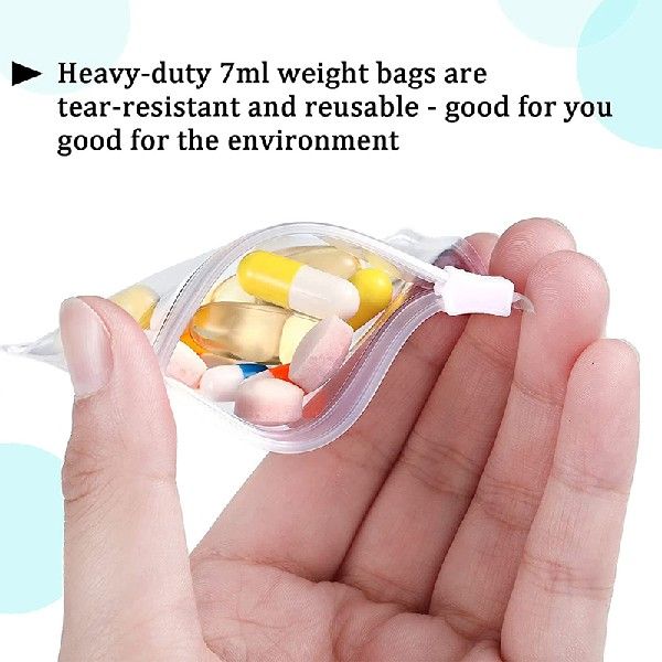 5pcs Pill Pouch Bags Zippered Pill Pouch Reusable Clear - 图2