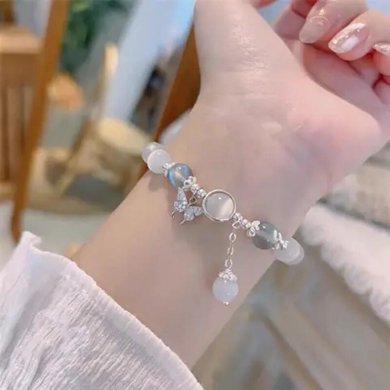 Moonstone Crystal Bead Moon Pendant Bracelet Jewelry Gifts - 图1