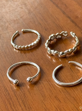 925纯银爱心开口尾戒甜美气质