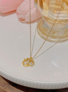 幸运新年钱袋钛钢项链不掉色设计感锁骨链2025年新款网红颈链