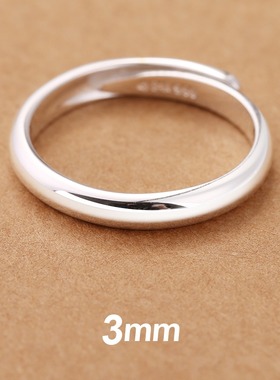 999纯银戒指男女开口戒时尚百搭