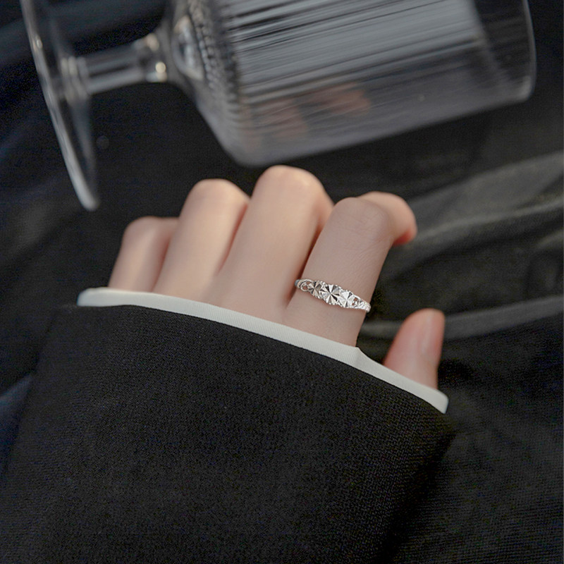 足银戒指女990纯银指环车花爱心设计个性简约通勤百搭活口银戒子,淘宝优惠券,粉丝福利购,淘宝优惠卷