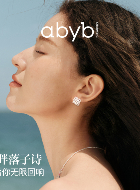 abyb轻奢小众棋盘耳钉925银针
