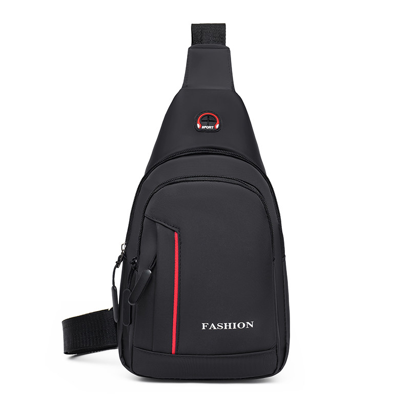 Chest bag men's one-shoulder crossbody bag waterproof Oxford cloth chest trendy sports and casual small shoulder bag backpack men's bag