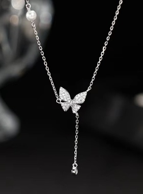 小众设计蝴蝶锁骨项链
