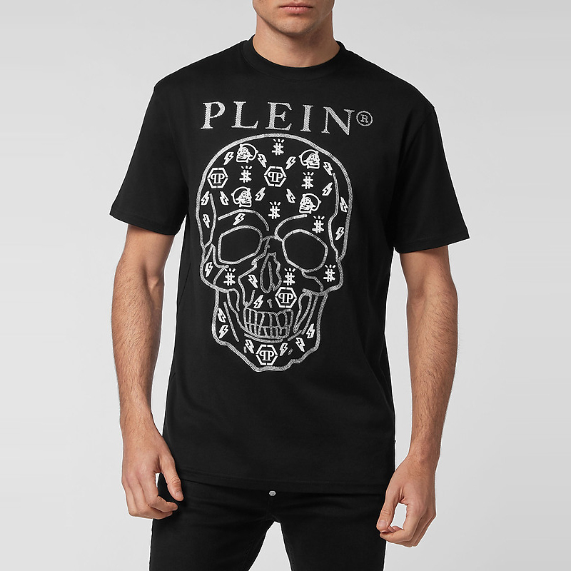 PHILIPP PLEIN/PP T恤男士骷髅图案短袖圆领T恤-图1