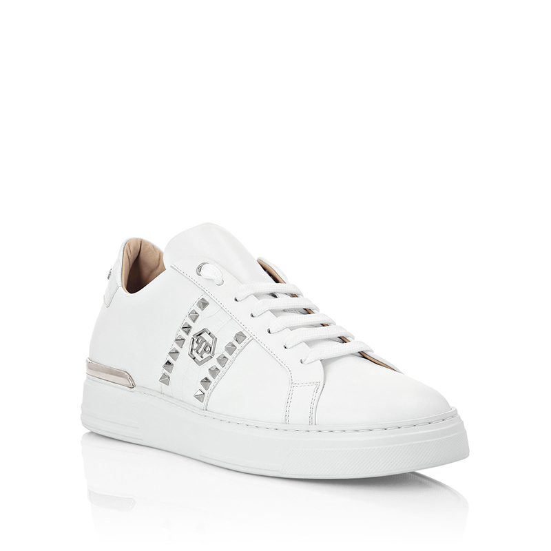 PHILIPP PLEIN 男女同款皮革低帮板鞋 - 图0