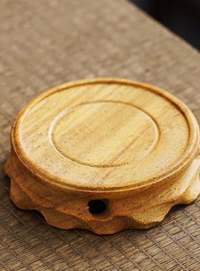 实木青木底座圆形倒流香炉