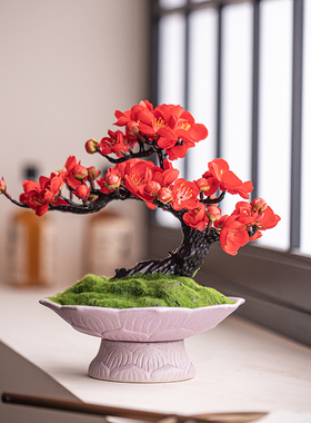 新中式迎客松绿植禅迎仿生