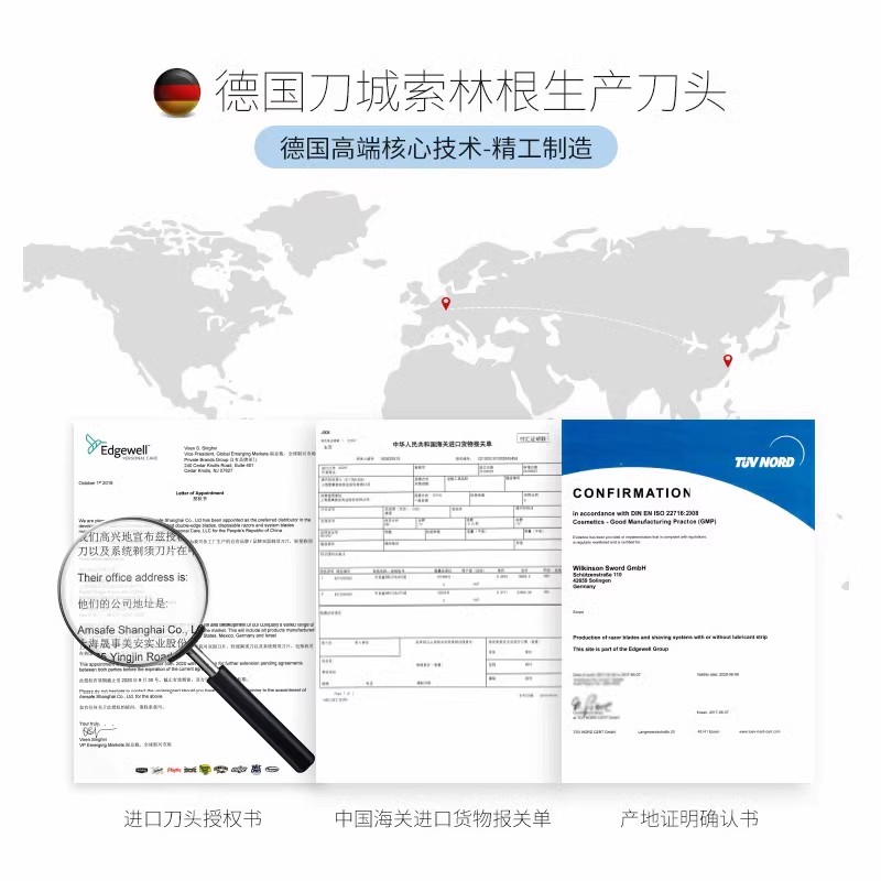 德国进口6层手动剃须刀刮胡刀刀片男式送男朋友刮脸胡子胡须刀 - 图1