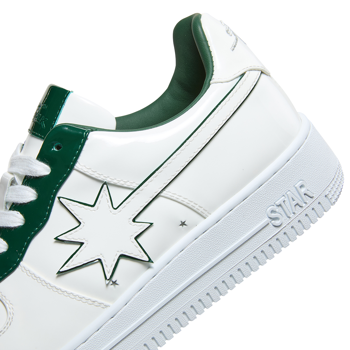 STARWALK SOLDIER PATENT WHITE/GREEN 漆皮白绿流星鞋平底潮男鞋 - 图2