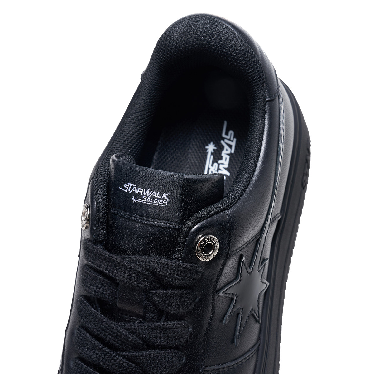 STARWALK SOLDIER PLATFORM/BLACK 纯黑色流星厚底女士增高休闲鞋,淘宝优惠券,粉丝福利购,淘宝优惠卷