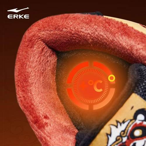 悟空熊猫鸿星尔克男鞋加绒保暖运动鞋冬季新款男士皮面防寒棉鞋潮 - 图0