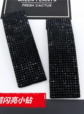 韩版黑色带钻边夹压夹刘海夹碎发夹网红ins后脑勺BB夹头饰发饰品