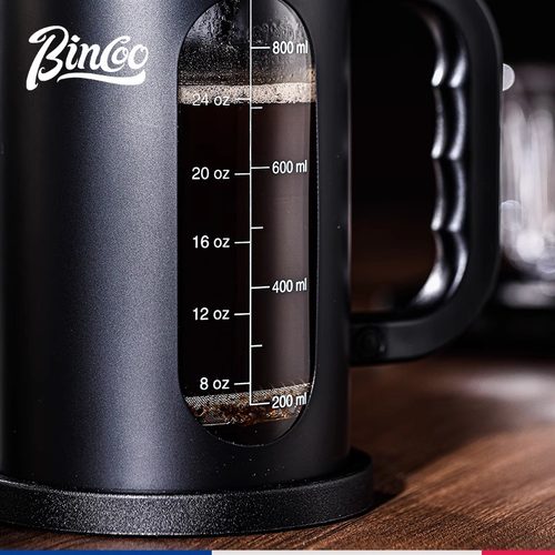 Bincoo法压壶家用煮咖啡过滤式器具玻璃刻度冷萃咖啡手冲壶打奶泡 - 图1