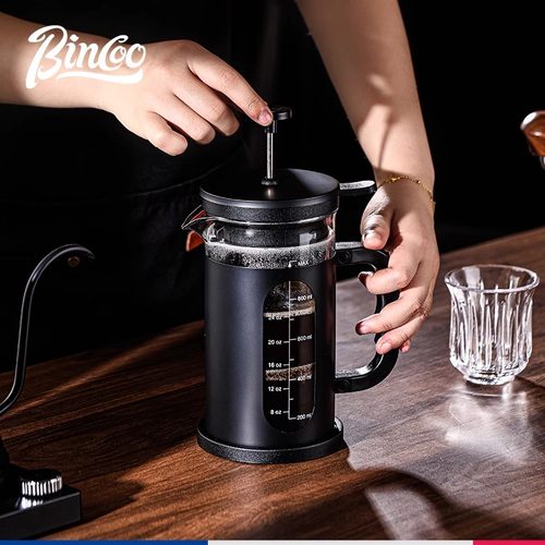 Bincoo法压壶家用煮咖啡过滤式器具玻璃刻度冷萃咖啡手冲壶打奶泡 - 图3